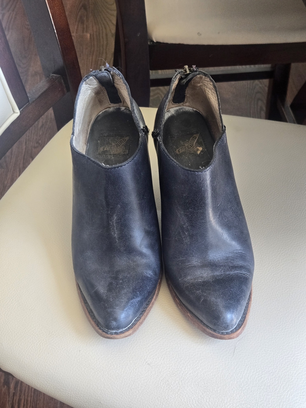 Freebird by Steven Blue Detroit Leather Pointed Ankle Booties